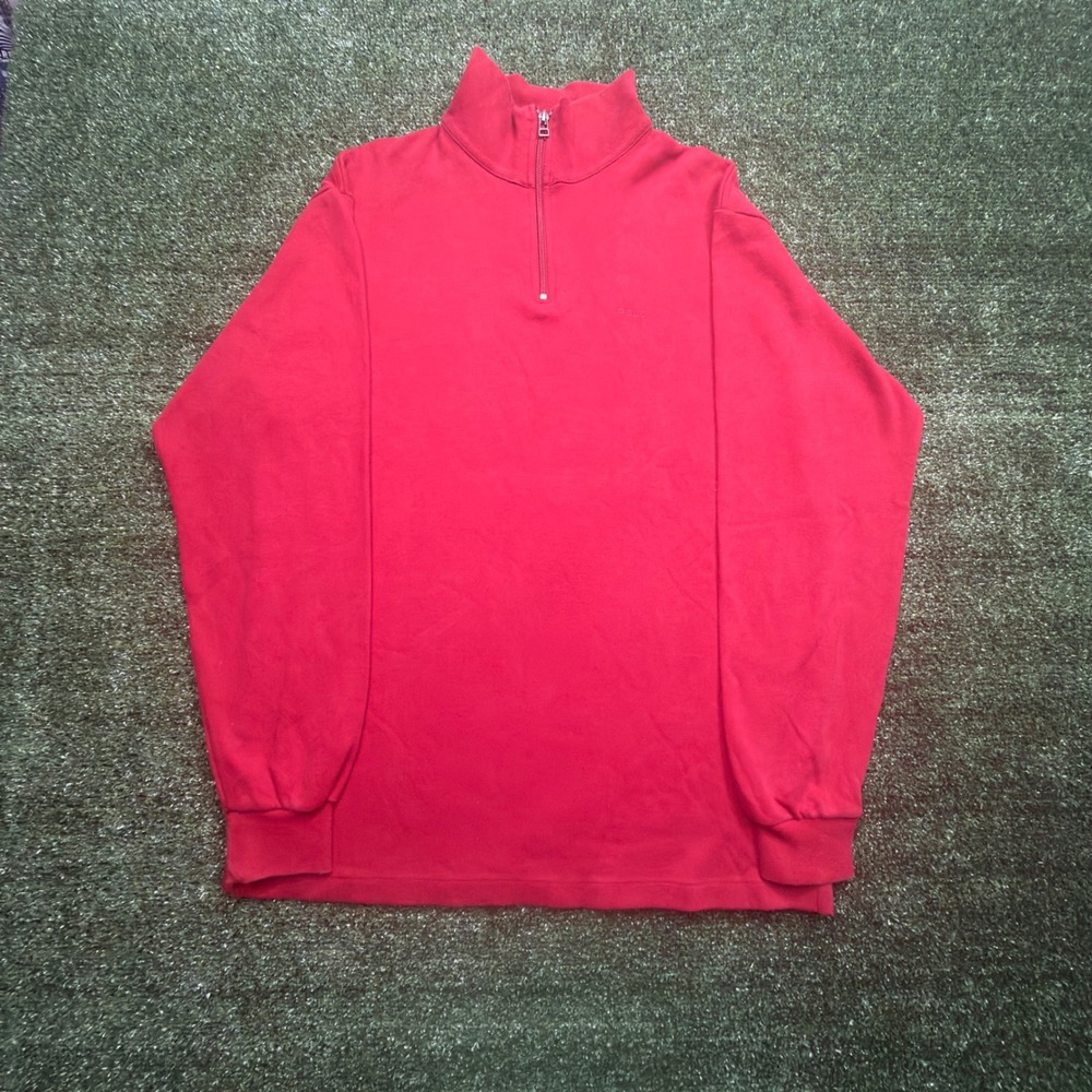 Vintage 90s Polo Sport Ralph Lauren Red Quarter Zip Pullover Mens M Cotton